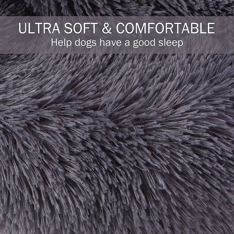 Benepaw  Fluffy Calming Dog Bed Washable Pet Mat Waterproof Anti-Slip Anti-Anxiety Pet Kennel for Large Medium Small Puppy Cats