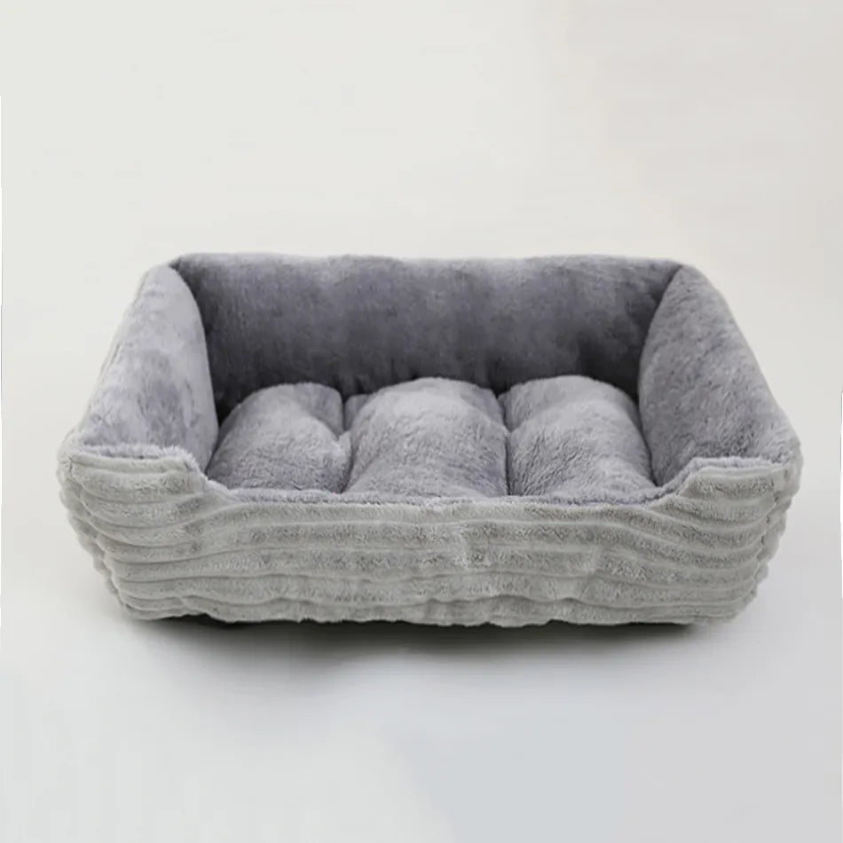 Bed for Dog Cat Pet Square Plush Kennel Medium Small Dog Sofa Bed Cushion Pet Calming Dog Bed House Pet Supplies Winter